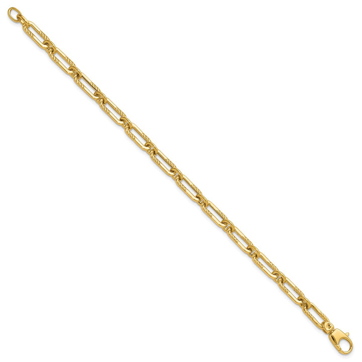 Gold 5.25mm Paperclip Bracelet, 7"