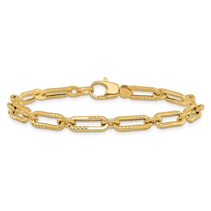 Gold 5.25mm Paperclip Bracelet, 7"