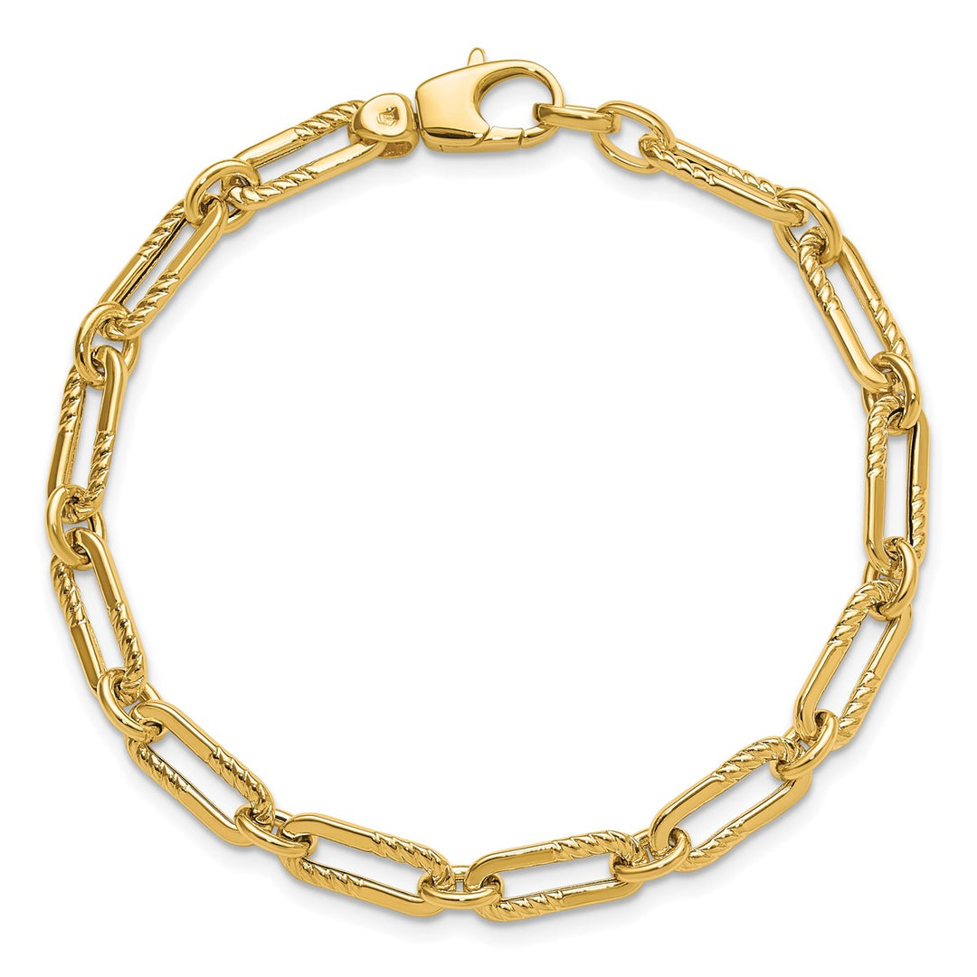 Gold 5.25mm Paperclip Bracelet, 7