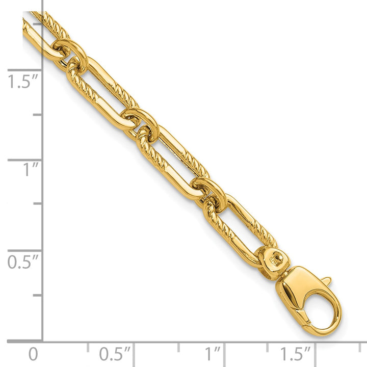 Gold 5.25mm Paperclip Bracelet, 7"