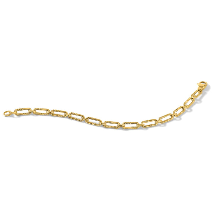 Gold 5.25mm Paperclip Bracelet, 7"