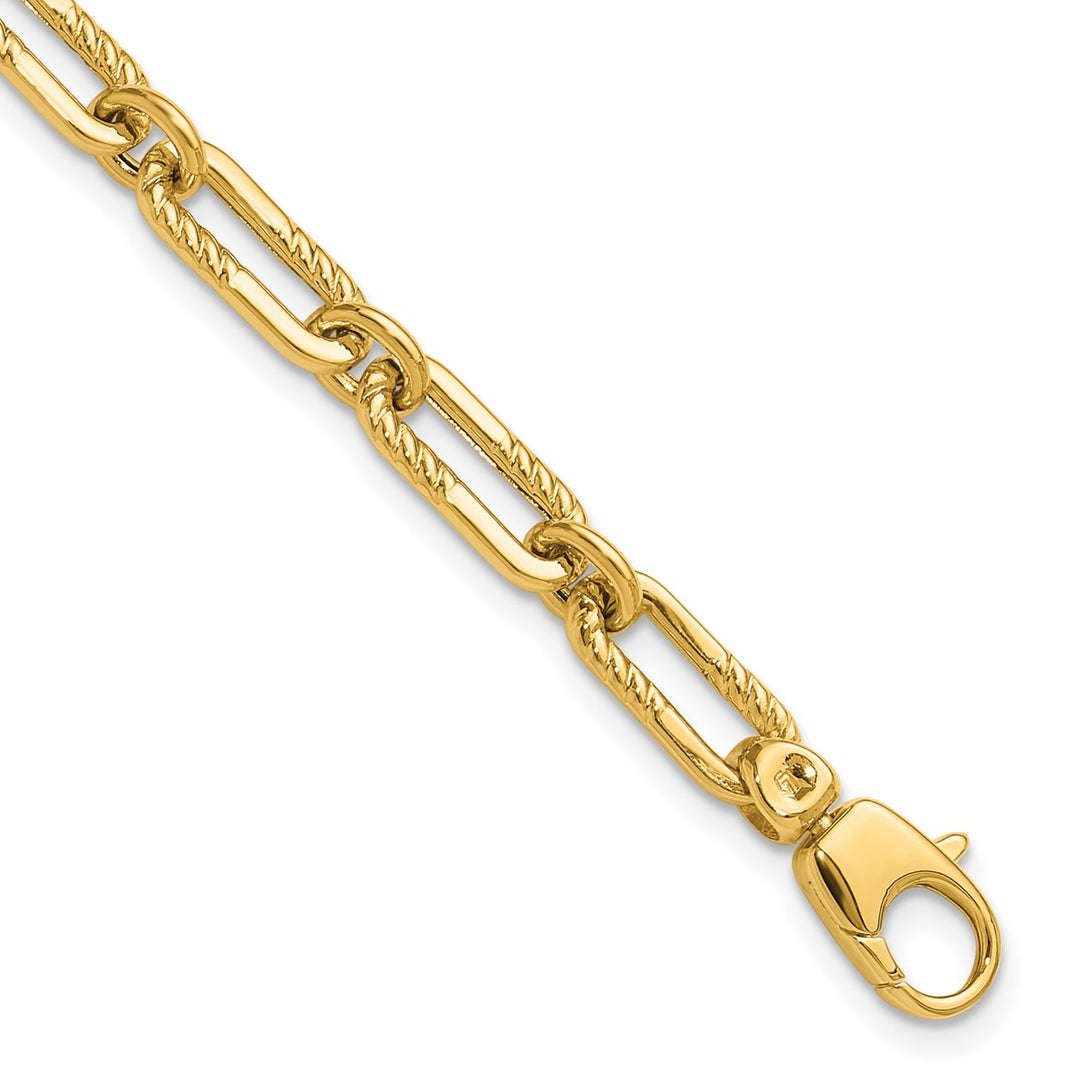 Gold 5.25mm Paperclip Bracelet, 7