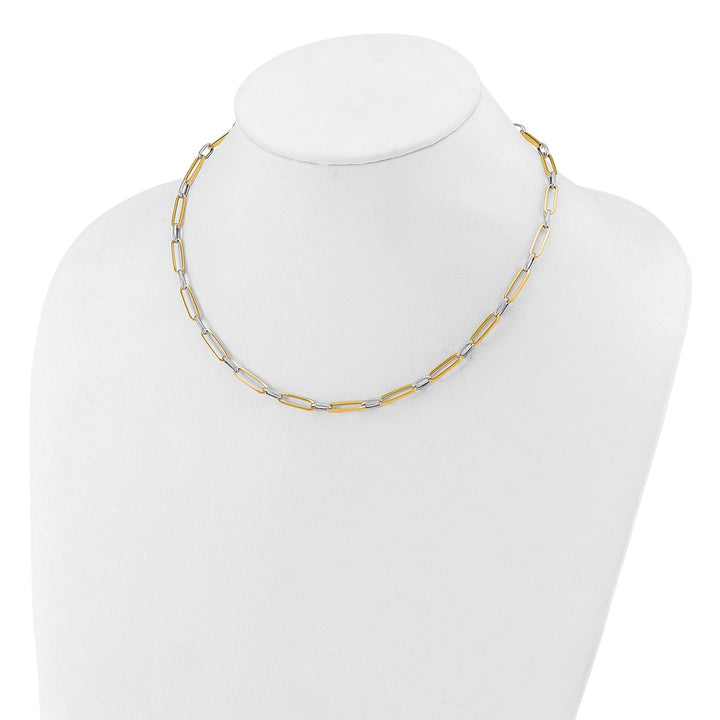 Gold 3.86mm Open Link Necklace, 17.5"
