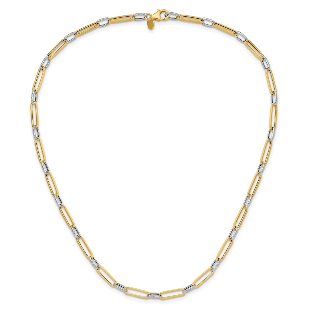 Gold 3.86mm Open Link Necklace, 17.5