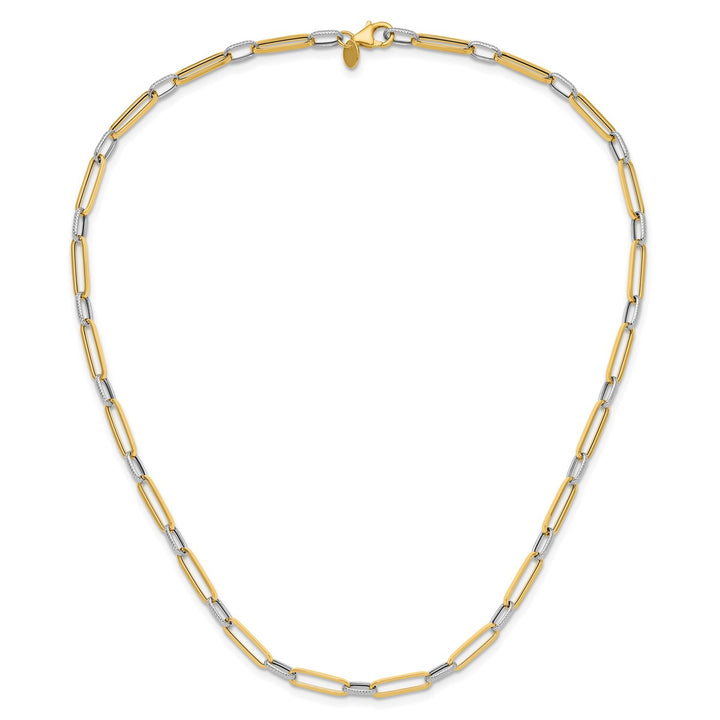 Gold 3.86mm Open Link Necklace, 17.5"