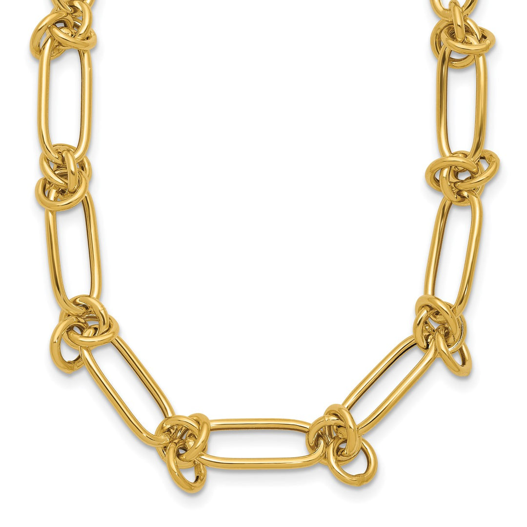 Gold 7mm Paperclip Necklace, 18"