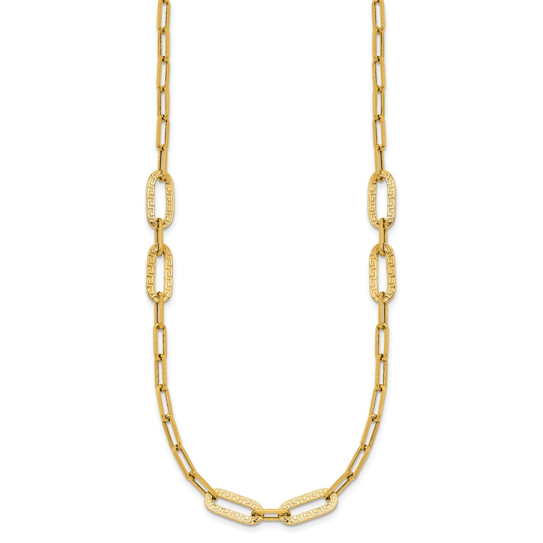 Gold 6.4mm Paperclip Necklace, 18