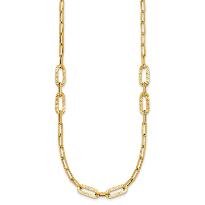 Gold 6.4mm Paperclip Necklace, 18"