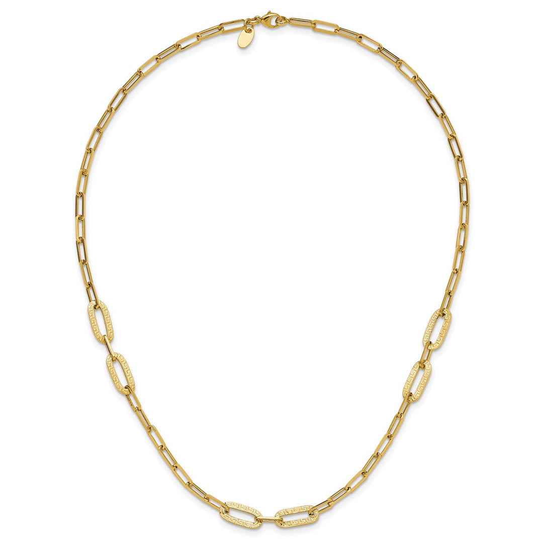 Gold 6.4mm Paperclip Necklace, 18