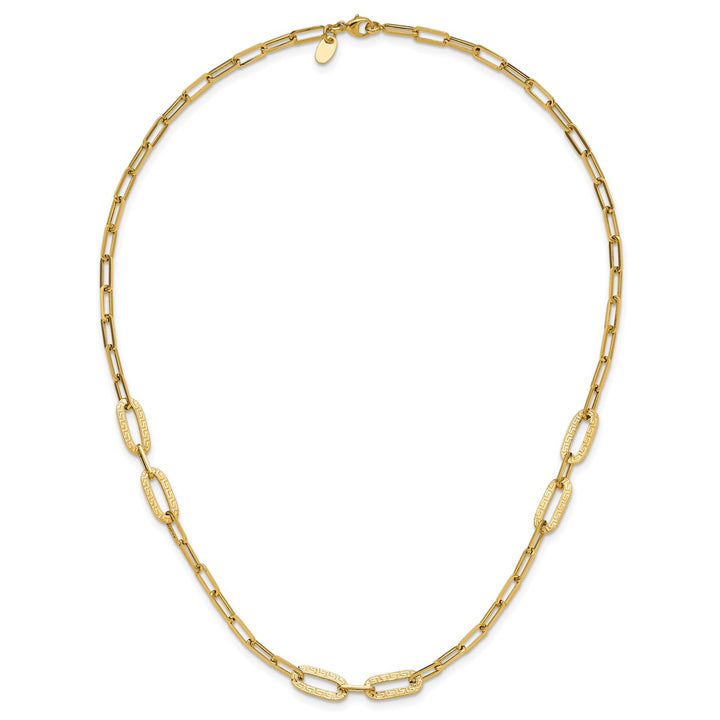 Gold 6.4mm Paperclip Necklace, 18"