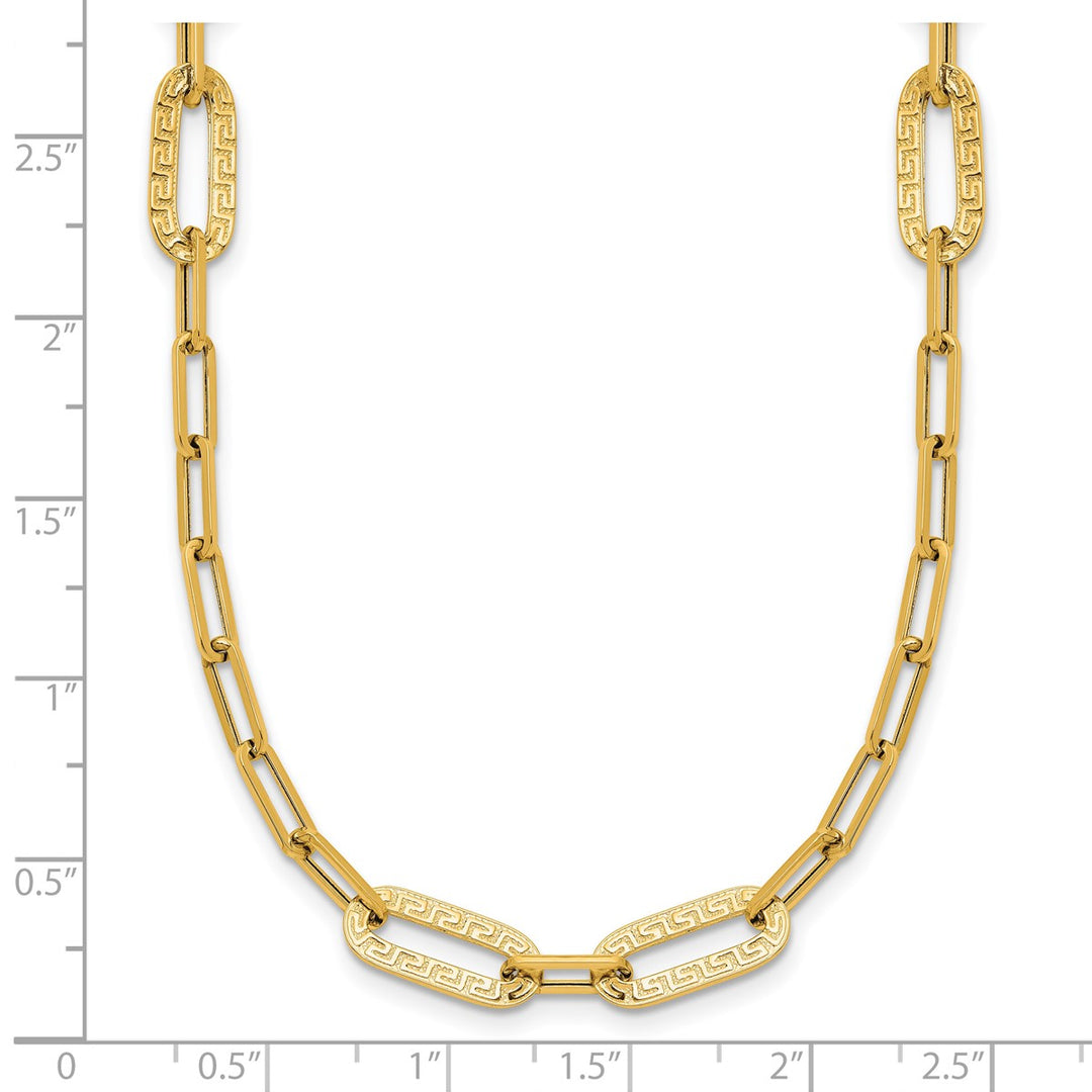 Gold 6.4mm Paperclip Necklace, 18