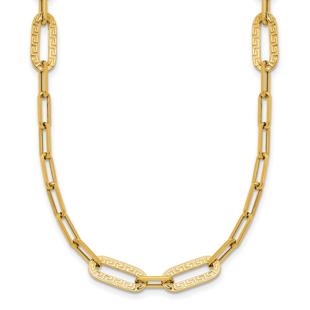 Gold 6.4mm Paperclip Necklace, 18"