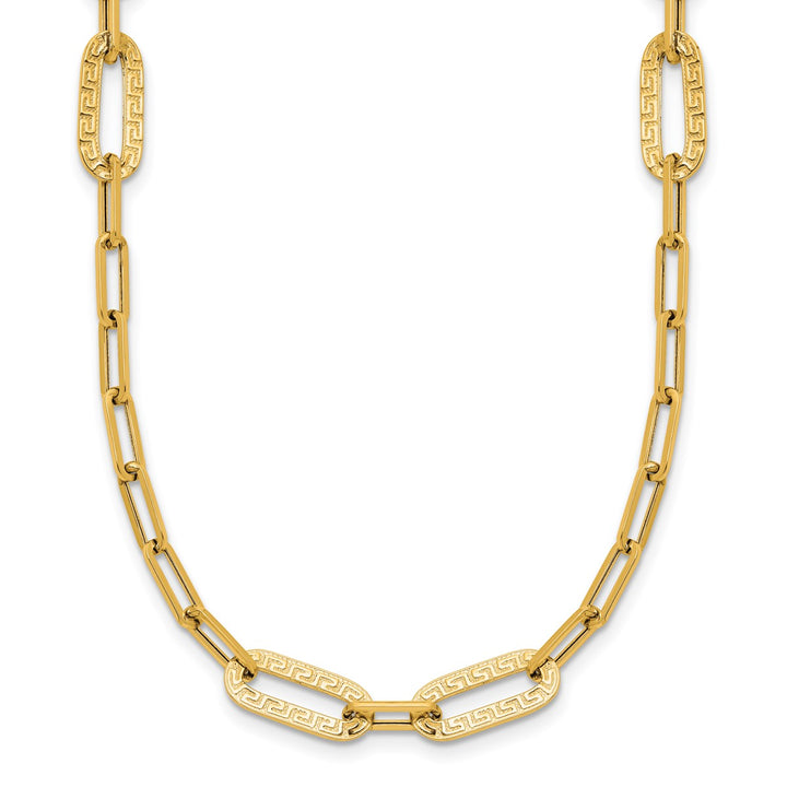 Gold 6.4mm Paperclip Necklace, 18"
