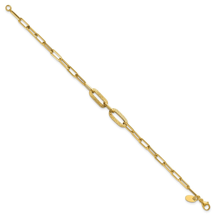 Gold 3.4mm Paperclip Bracelet, 7.5"