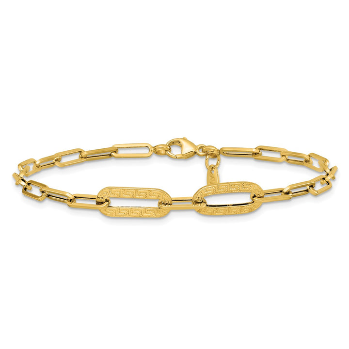 Gold 3.4mm Paperclip Bracelet, 7.5"