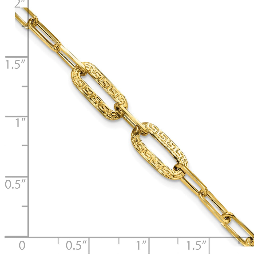 Gold 3.4mm Paperclip Bracelet, 7.5