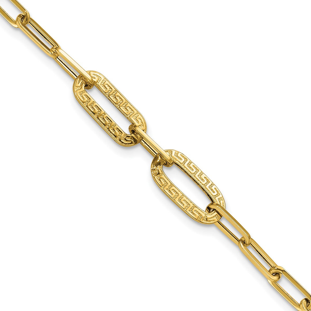 Gold 3.4mm Paperclip Bracelet, 7.5"
