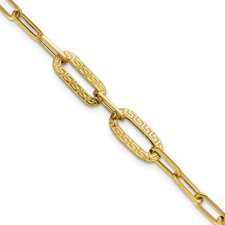 Gold 3.4mm Paperclip Bracelet, 7.5"