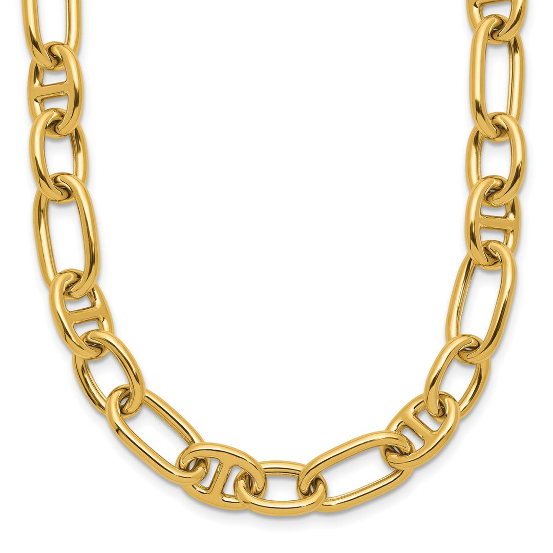 Gold 8.7mm Anchor Necklace, 18"