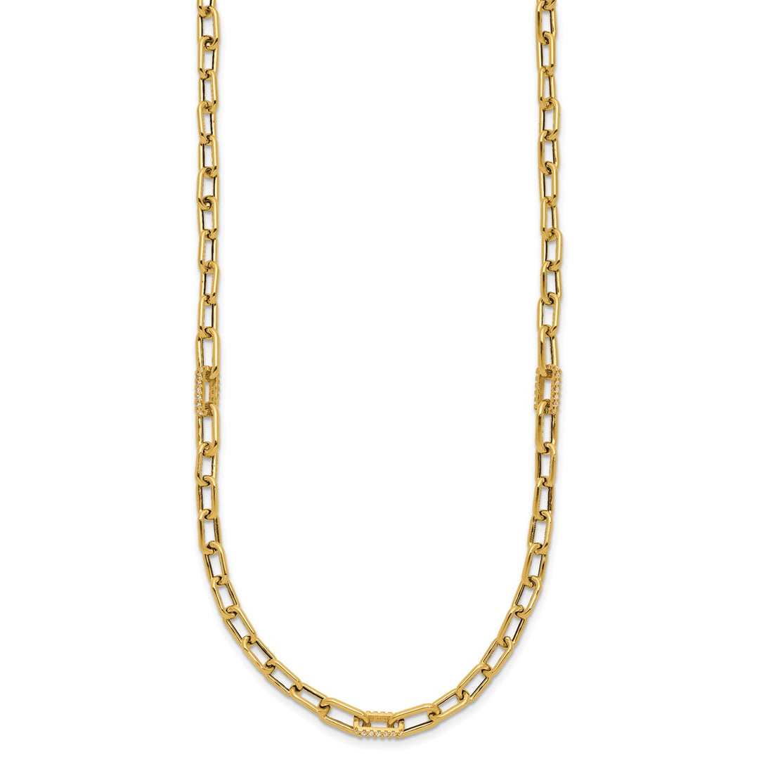 Gold 3.8mm Paperclip Necklace, 18