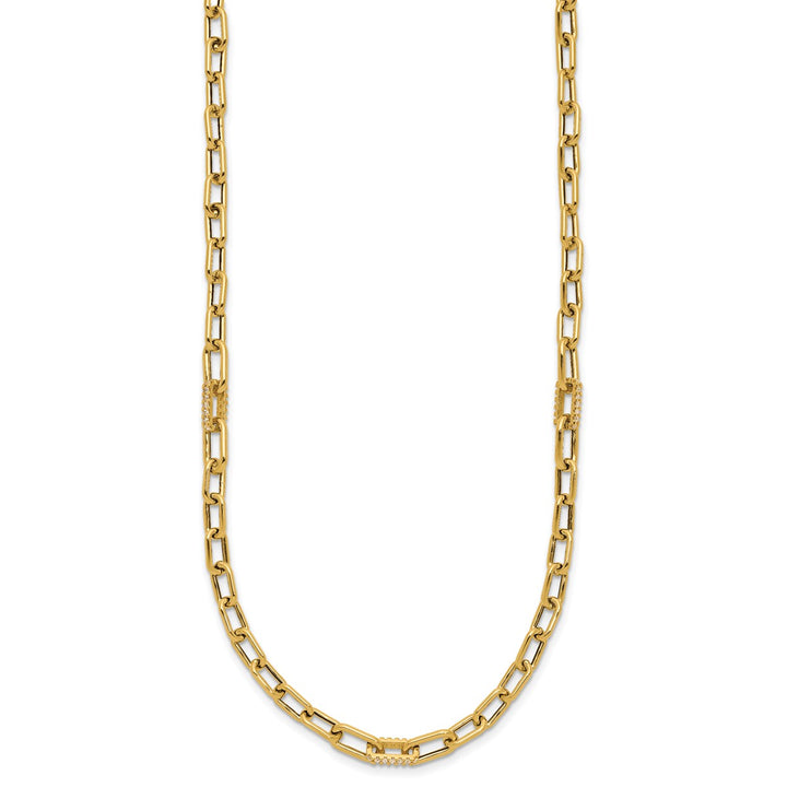 Gold 3.8mm Paperclip Necklace, 18"