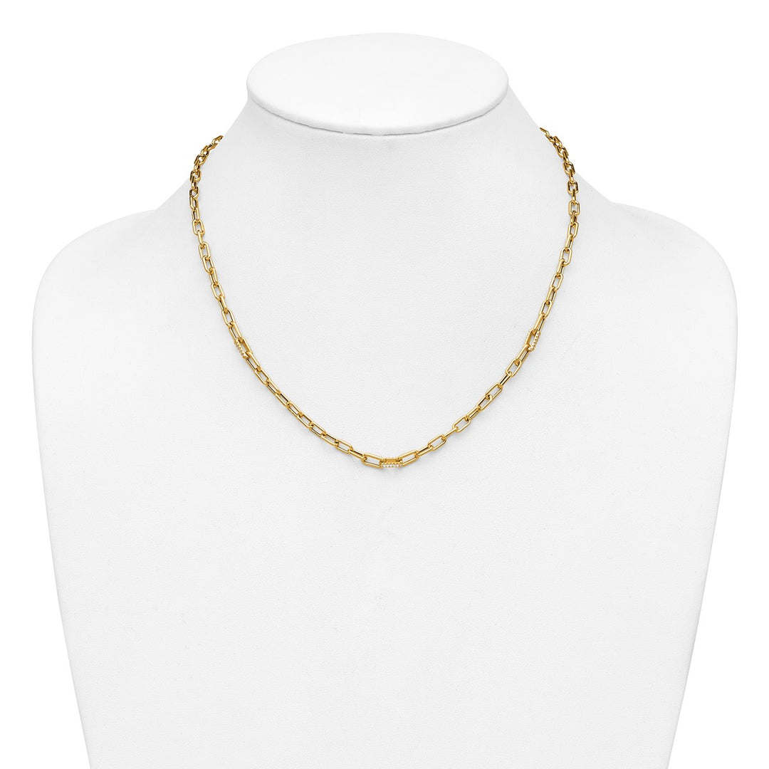 Gold 3.8mm Paperclip Necklace, 18