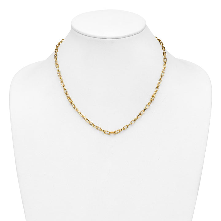Gold 3.8mm Paperclip Necklace, 18"