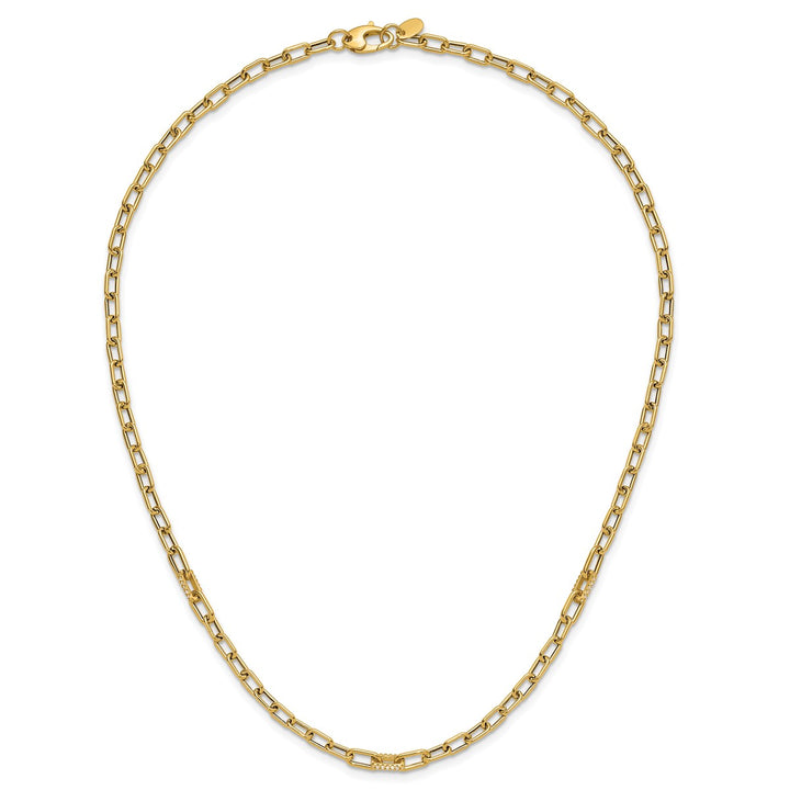 Gold 3.8mm Paperclip Necklace, 18"