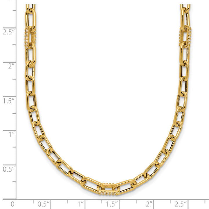Gold 3.8mm Paperclip Necklace, 18"