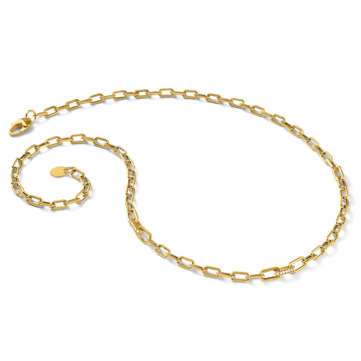 Gold 3.8mm Paperclip Necklace, 18"