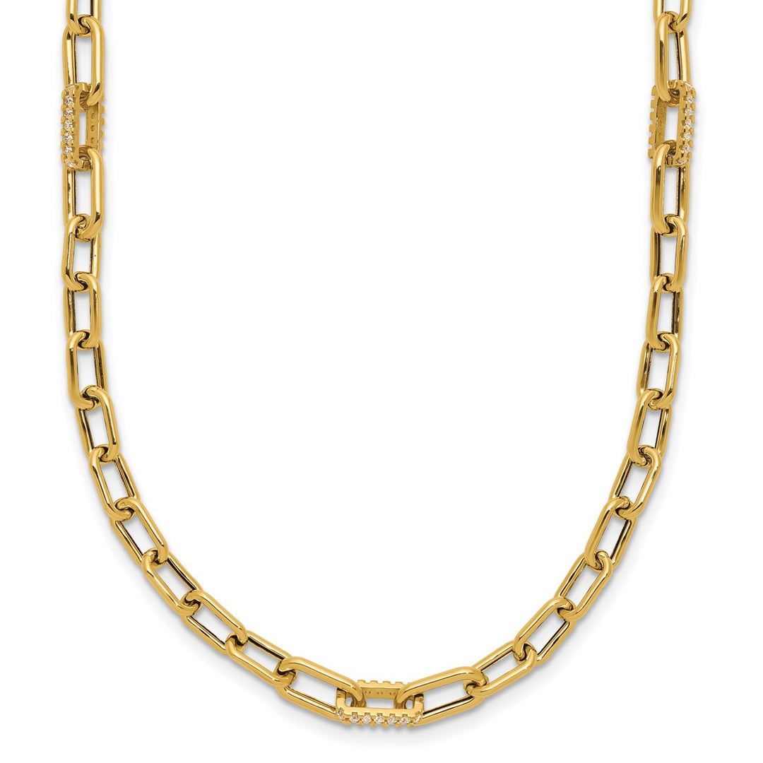 Gold 3.8mm Paperclip Necklace, 18"