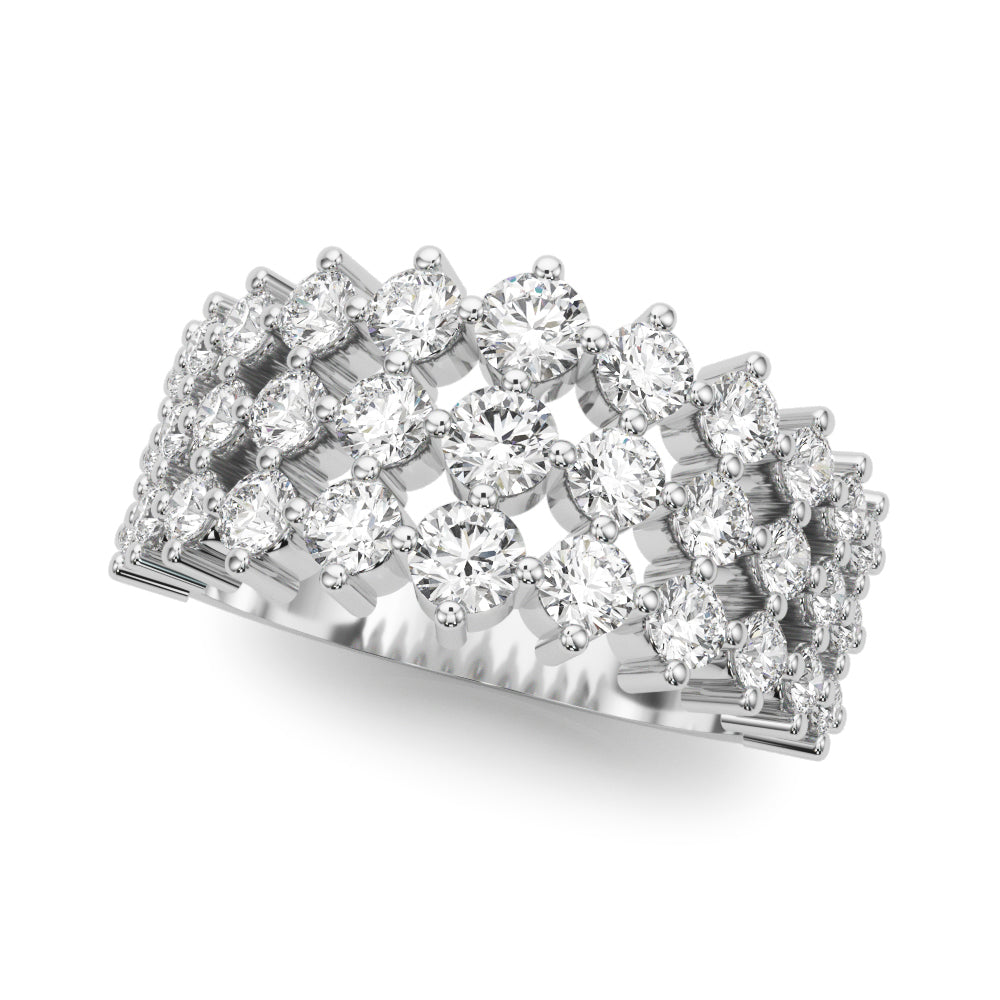 1.83CT 85092-2 3 Row Fashion Ring