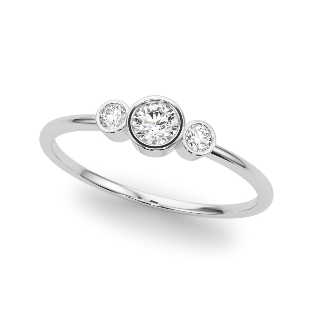 3-Stone Bezel Set Fashion Ring