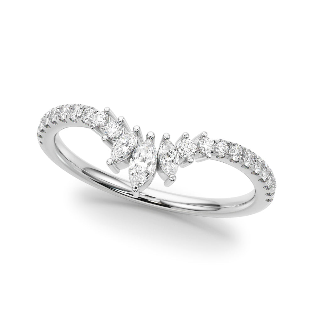 Chevron Marquise Shape Ring