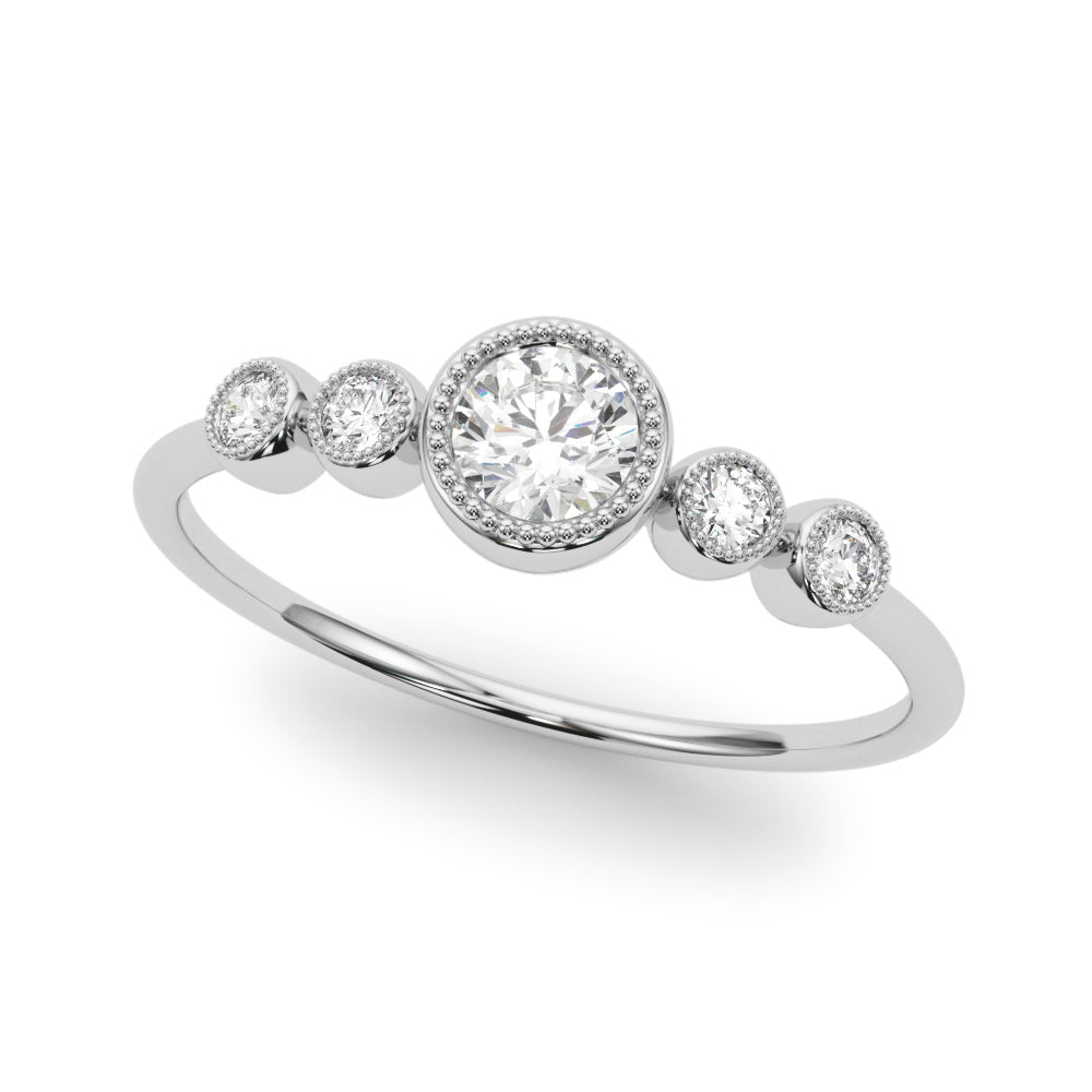 Lab-Grown Diamond Milgrain Bezel Set Fashion Ring
