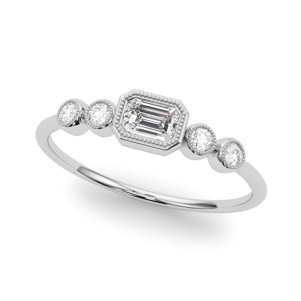 5-Stone Bezel Set Milgrain Fashion Ring
