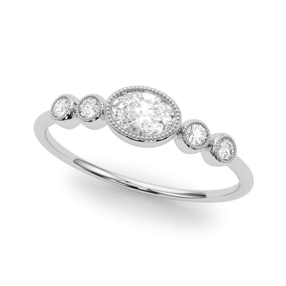 85213 5 Stone Fashion Ring Oval Ctr