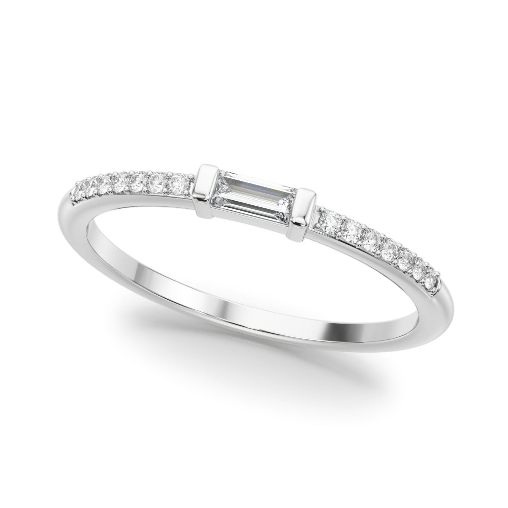 Accented East-West Lab-Grown Diamond Baguette Ring