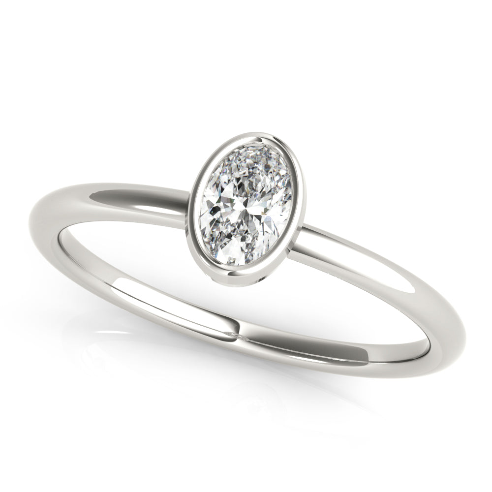 Bezel Set Solitaire Oval Engagement Ring