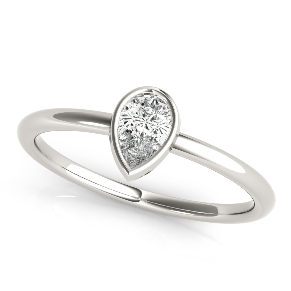 Pear Shape Solitaire Bezel Set Fashion Band