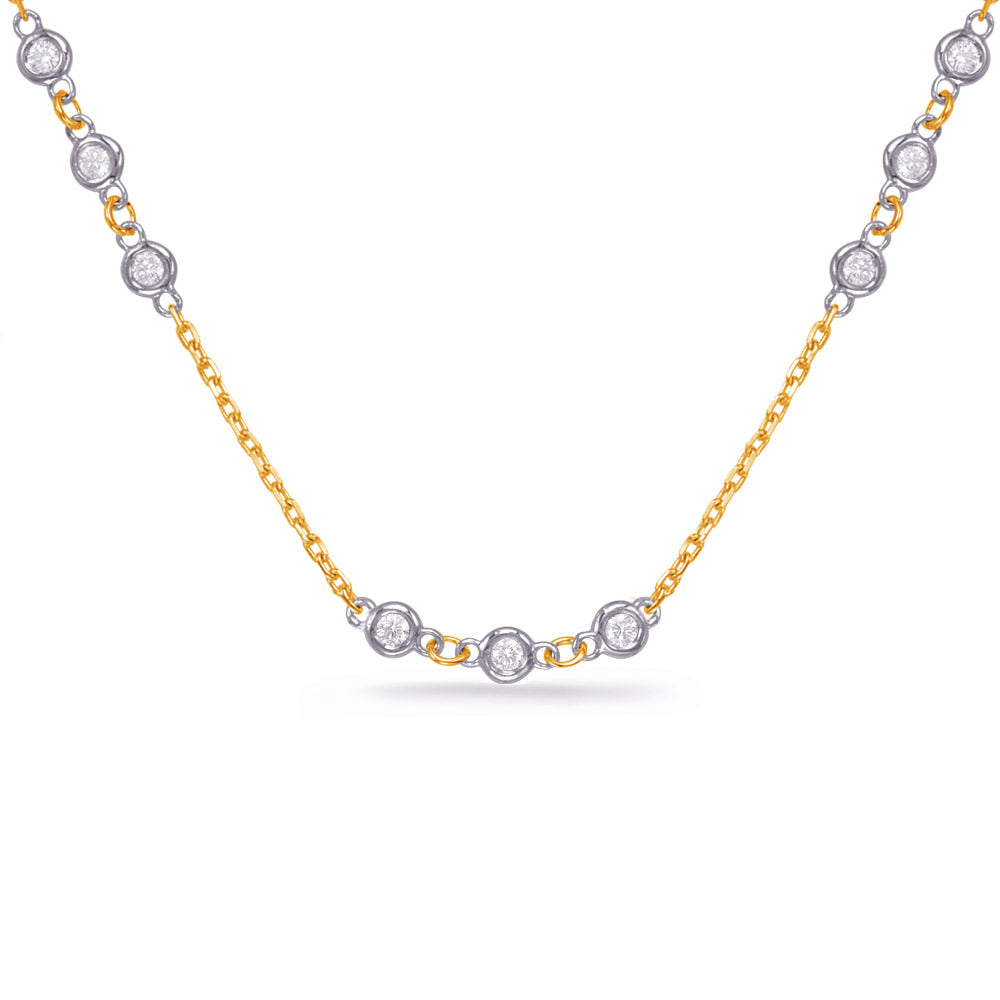 DIAMOND MULTI BEZEL NECKLACE - View 2