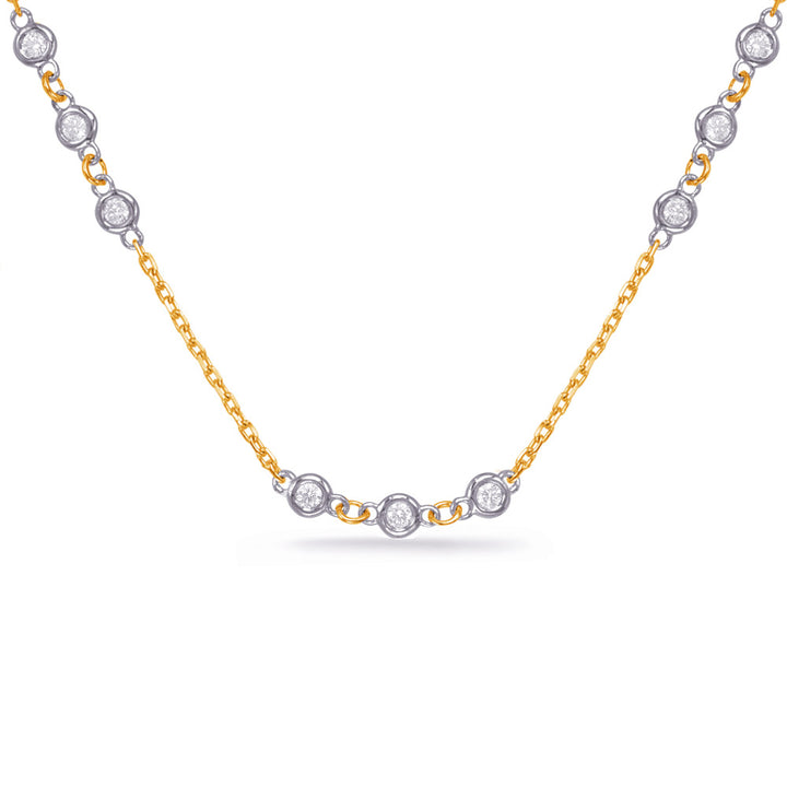DIAMOND MULTI BEZEL NECKLACE - View 2
