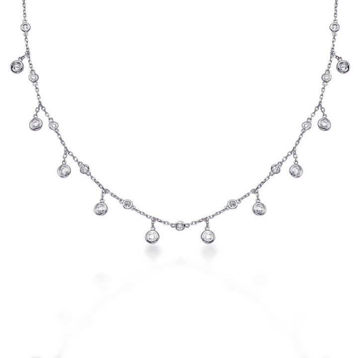 ELEGANT MULTI BEZEL DESIGN GOLD NECKLACE - View 1