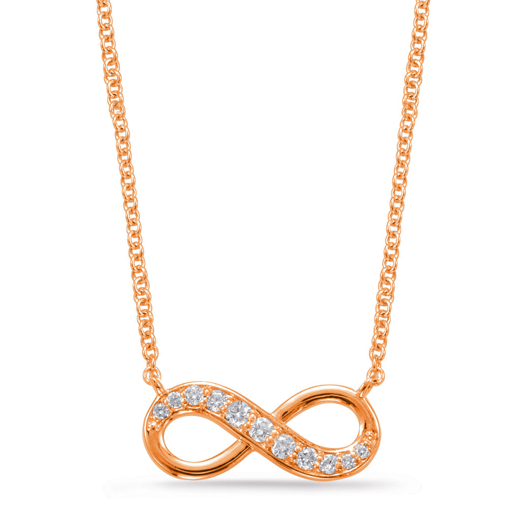 INFINITY DESIGN GOLD AND DIAMOND NECKLACE - View 1