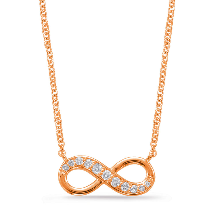 INFINITY DESIGN GOLD AND DIAMOND NECKLACE - View 1
