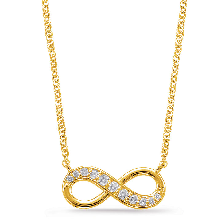 INFINITY DESIGN GOLD AND DIAMOND NECKLACE - View 2