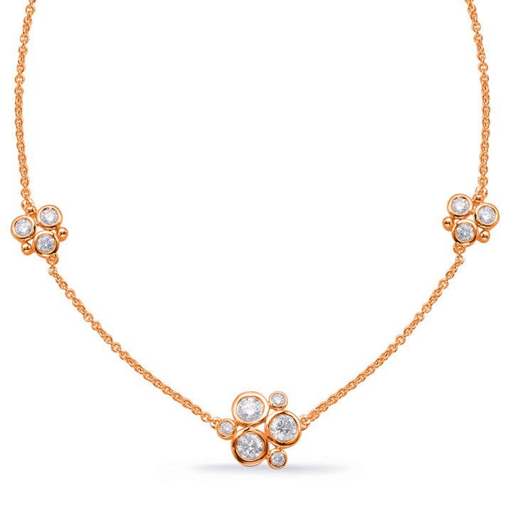 YELLOW GOLD BEZEL SET MULTI DIAMOND NECKLACE