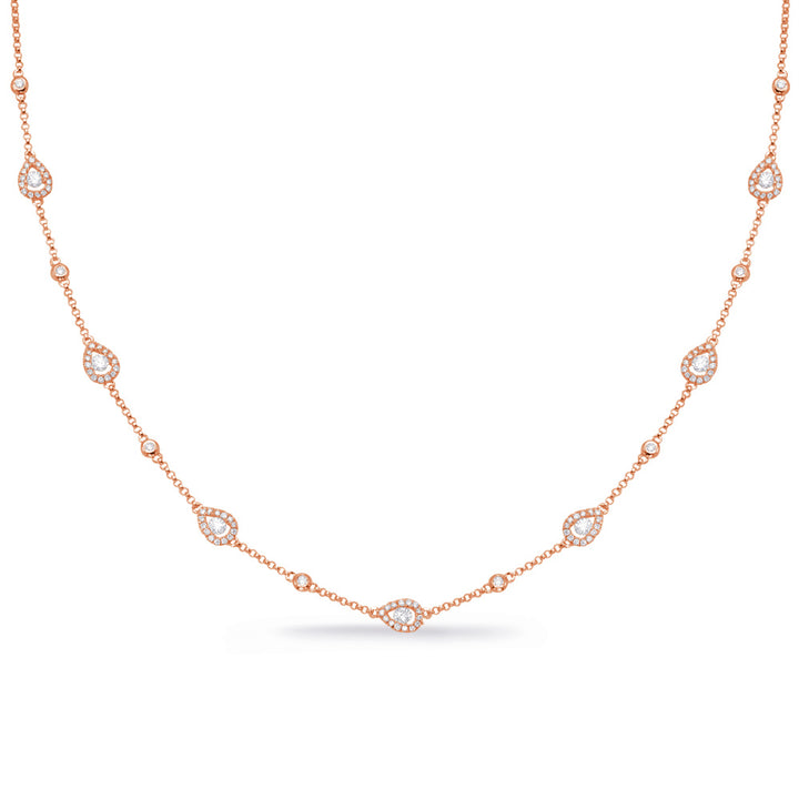 GOLD AND DIAMOND NECKLACE - View 1