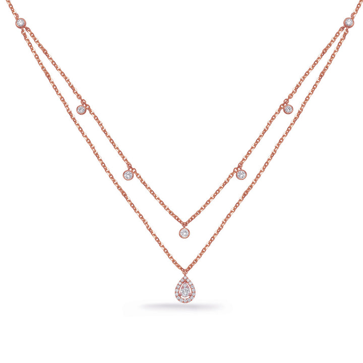 GOLD AND DIAMOND DOUBLE STRAND NECKLACE