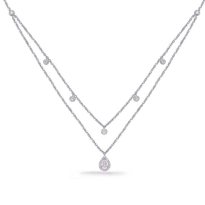 GOLD AND DIAMOND DOUBLE STRAND NECKLACE - View 1